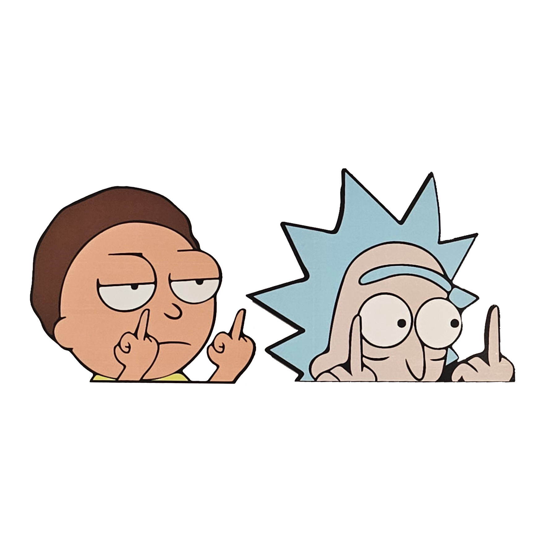 Rick Morty finger Sticker 4x3