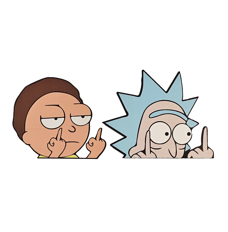 Rick Morty finger Sticker 4x3-1